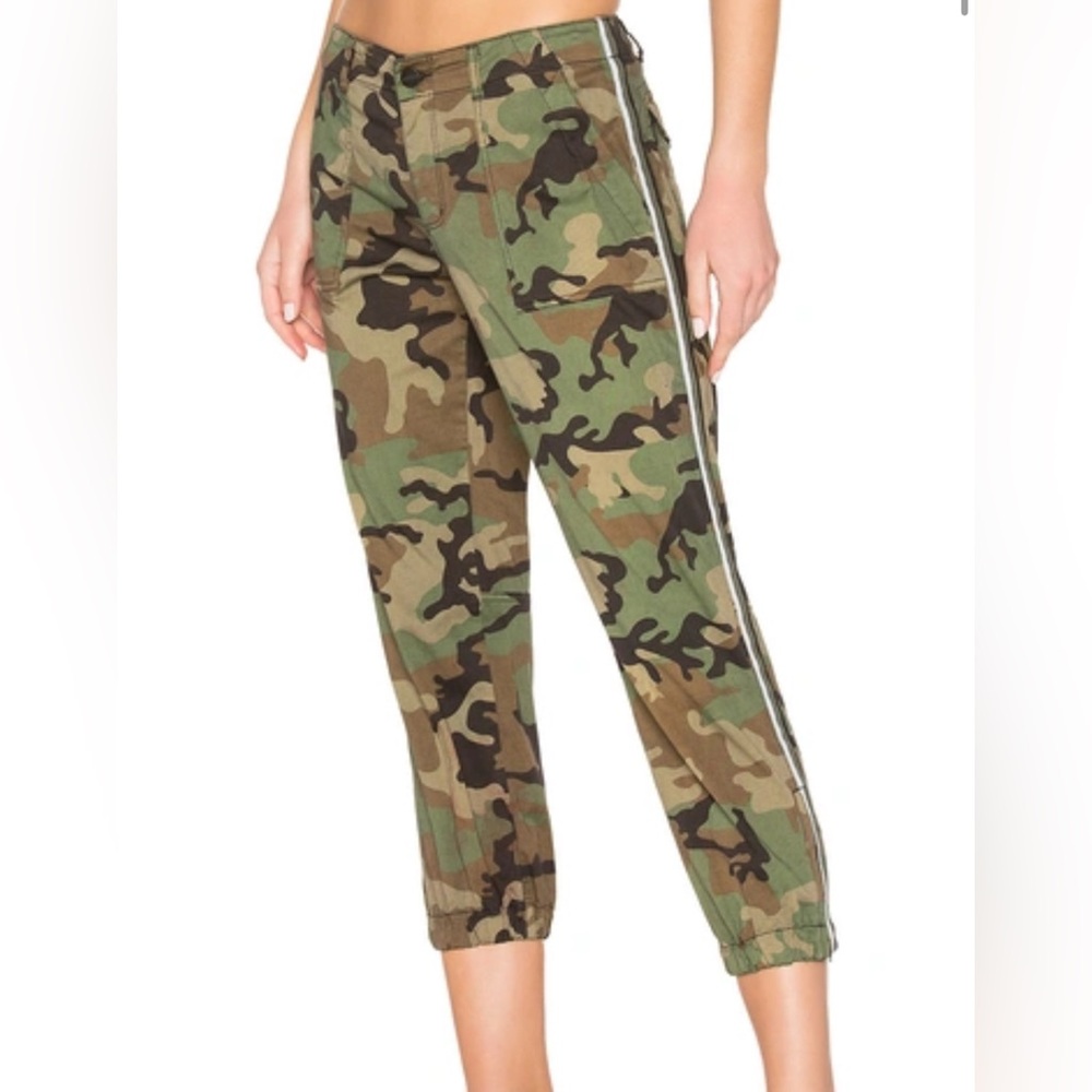 Sanctuary Peace Trooper Camo Side Stripe Crop Pants